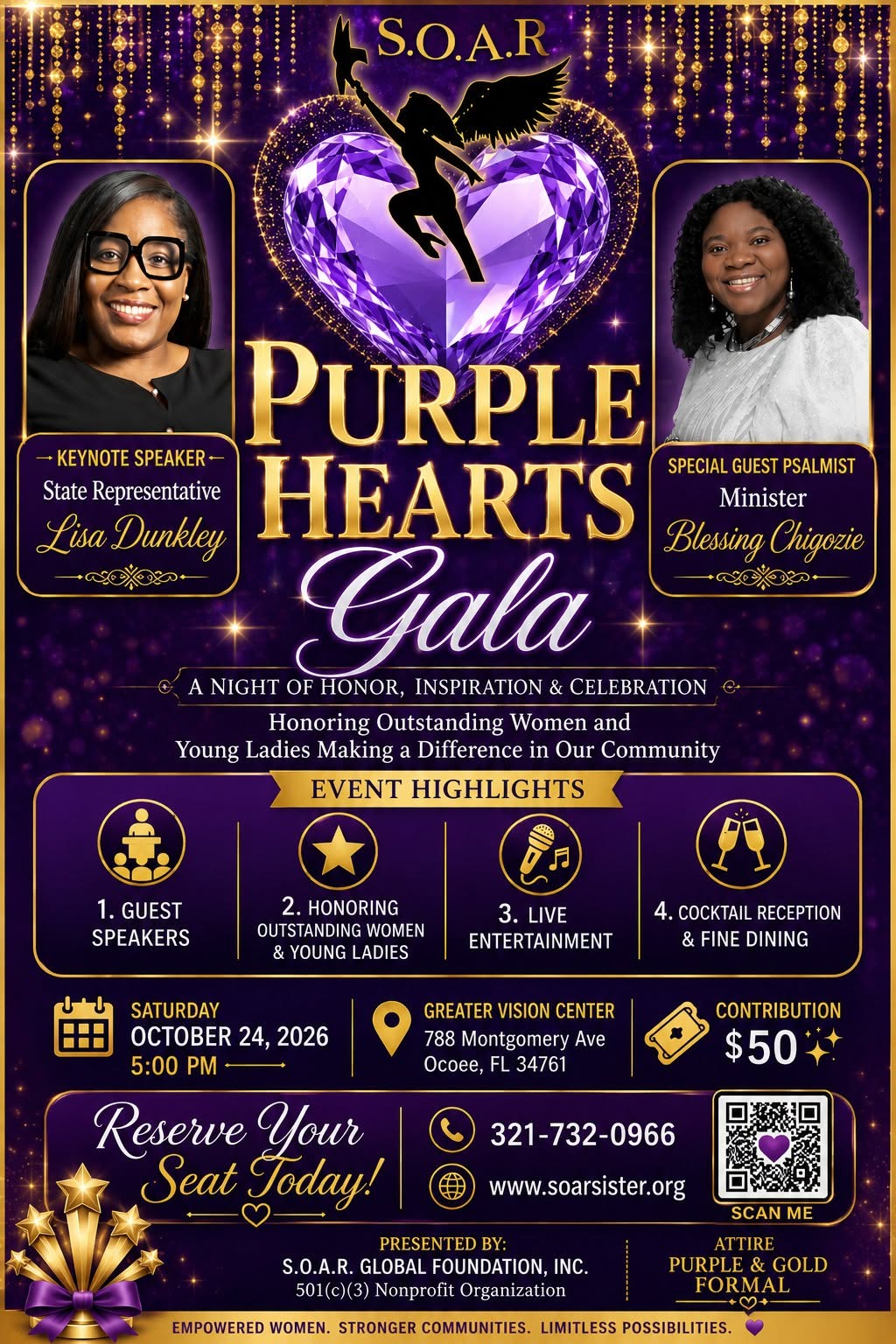 Purple Hearts Gala Flyer